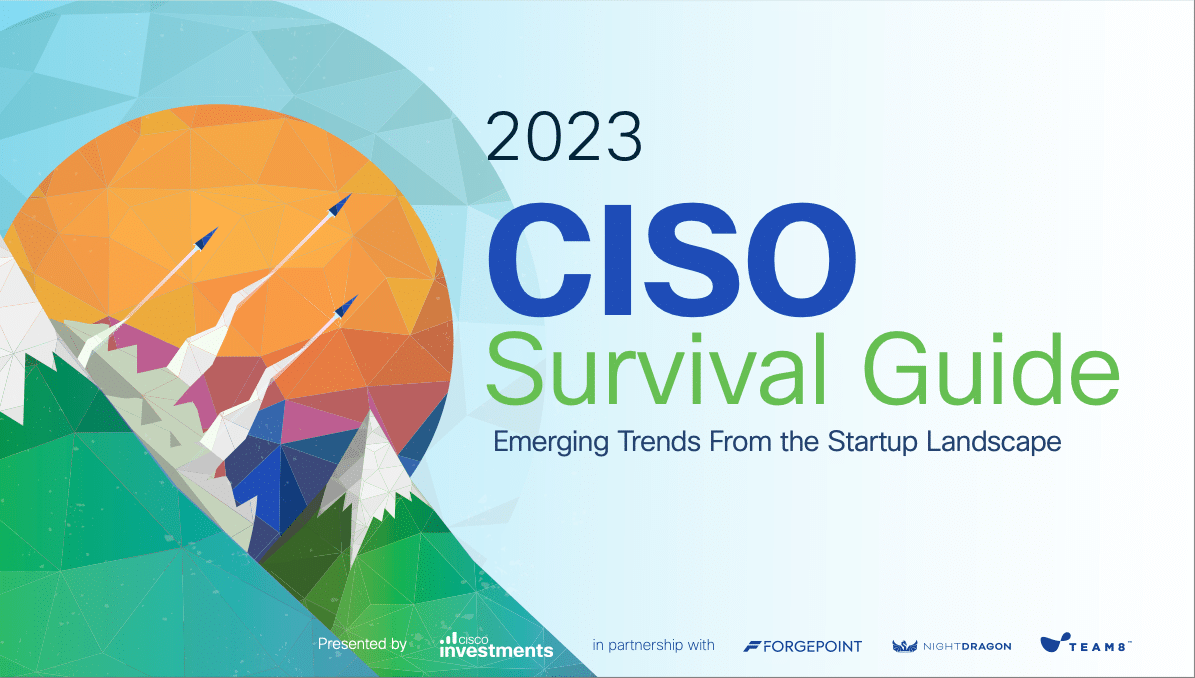 CISO Survival Guide image with illustrated mountain and rockets background